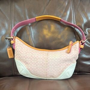 Coach Y2K 6351 Pink and Tan Hobo Shoulder Bag Great Condition